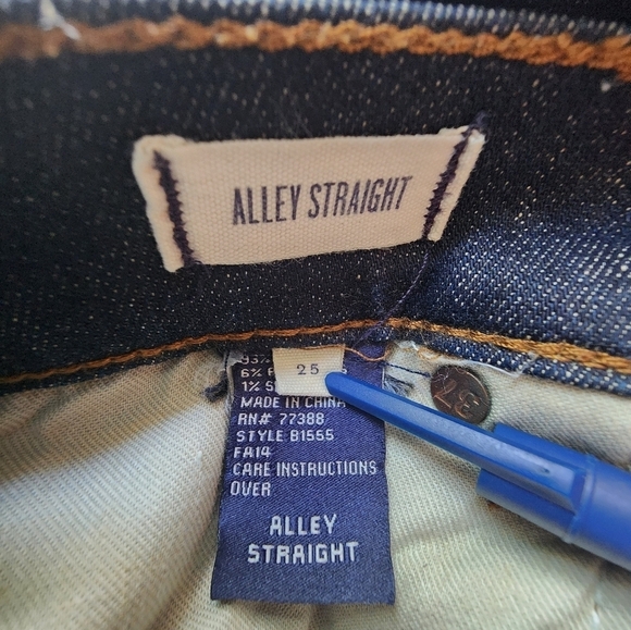 Madewell Alley Straight Leg Jeans Size 25 Dark Blue Mid Rise Slim Fit. - Picture 9 of 10